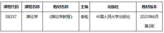 內蒙古招生考試信息網：關于我區(qū)高等教育自學考試“輿論學”課程考試教材調整的公告