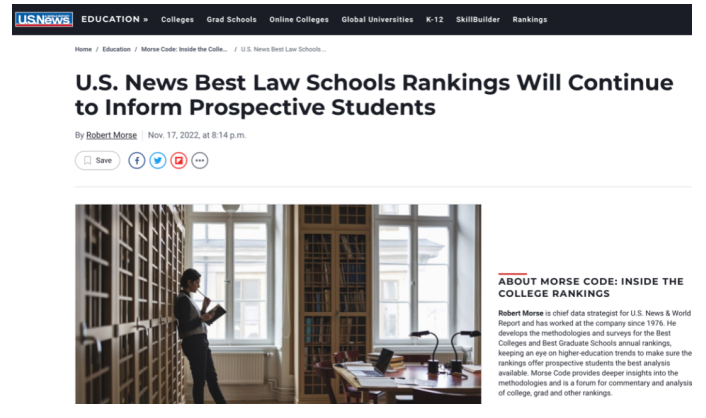 哪些院校要退出US News排名？6所世界名校法學院官宣退出US News排名